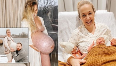 حصلت امرأة حامل بثلاثة توائم على دعم معنوي كبير بعد مشاركة مخاوفها عبر الإنترنت 