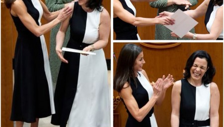 ملكة إسبانيا تقدم جائزة لامرأة ترتدي ذات فستانها.. البالغ قيمته 60 ألف إسترليني