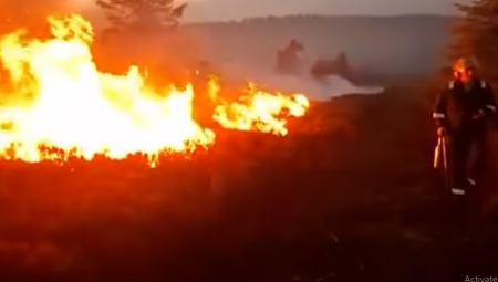 حرائق غابات هائلة تتسبب بانفجار ذخائر قديمة من الحرب العالمية الثانية في يوركشاير